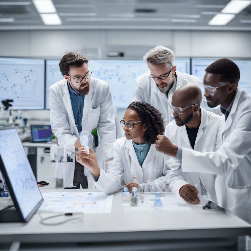 Scientists Collaborating in a Lab